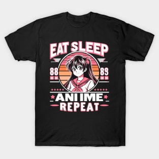 eat sleep anime repeat T-Shirt